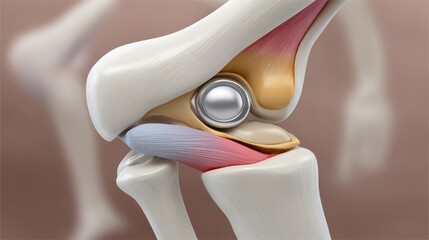 Detailed Anatomical Illustration of Human Knee Joint Structure