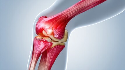 Detailed Anatomical Illustration of Human Knee Joint Structure