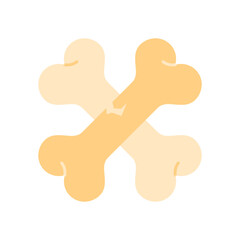 Bones Skeleton Flat Color Icon: Anatomy and Biology