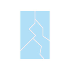 Obraz premium Broken Mirror Glass Flat Color Icon: Symbolism and Reflection