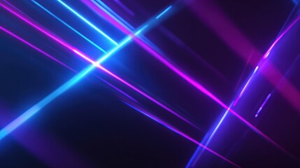Abstract image of vibrant blue and pink neon-like light streaks on a dark background