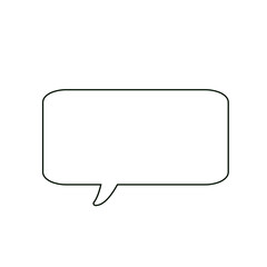 Naklejka premium Minimalist empty speech bubble outline vector, clean blank comic dialog box design, isolated modern chat frame template for text, simple conversation cloud illustration.