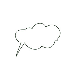 Simple cloud-shaped thought bubble isolated on white background. Editable vector design ideal for comics, brainstorming, or concept art. Clean, minimal style for versatile use.