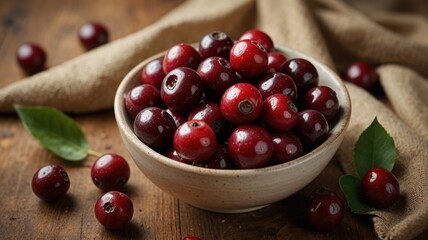 Fresh Cherries in a Bowl