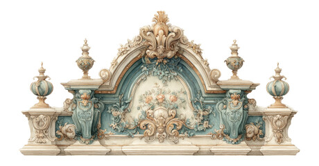 Ornate Vintage Frame Design with Floral Motifs and Decorative Elements