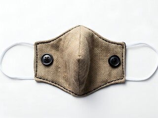 Reusable fabric face mask with buttons for a stylish and protective accessory