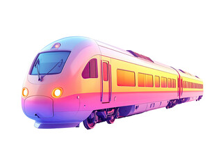 Vibrant, stylized train illustration