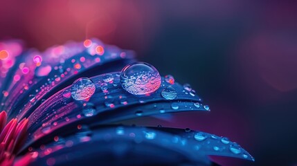 Fototapeta premium Background Photo, A stunning macro shot of a dewdrop on a flower petal, showcasing the intricate details celebrated. 