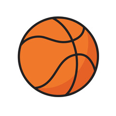 Orange basketball with black lines, perfect for sports marketing materials, basketball event promotions, sportsthemed designs, or basketball team branding.