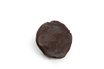 Chinese Water Chestnut Cross Section Slice on White Background