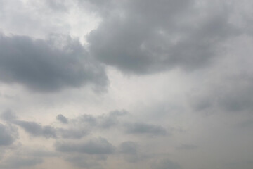 Aerial scene with thick white clouds