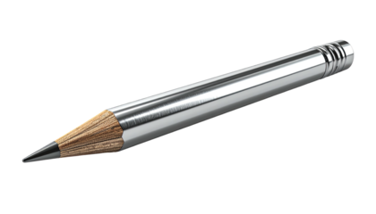 Metallic pencil with wooden core