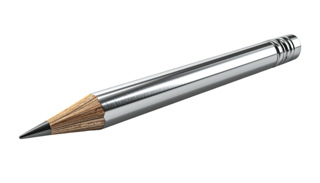 Metallic pencil with wooden core