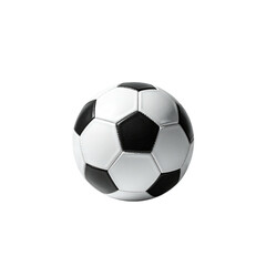 Obraz premium Black and white soccer ball, 3D render, isolated on black background