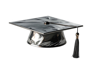 Metallic graduation cap, angled view