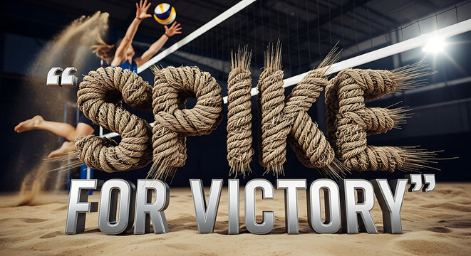 Energetic beach volleyball player spiking for victory with determination and skill, inspiring sportsmanship, teamwork, and the thrill of competition under the sun