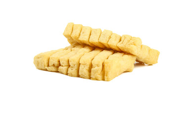 Fresh Sliced Tofu Blocks - Healthy Vegetarian Protein Ingredient on White Background