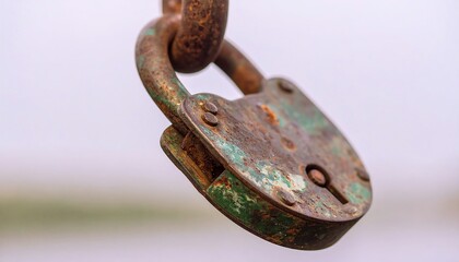 Rusty padlock hanging