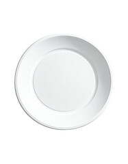 Empty, white, round disposable plate