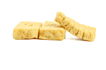 Fresh Tofu Blocks Isolated on White Background for Vegetarian Cooking