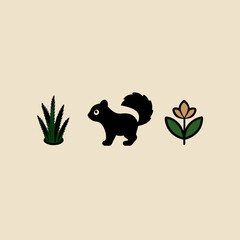 vector illustration of an skunk
