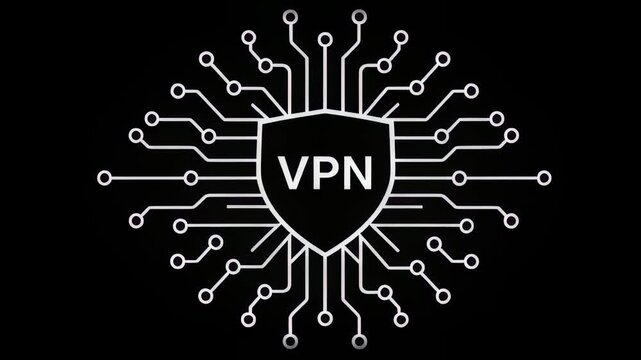 Innovative security technology represented through a vpn shield against online threats and vulnerabilities
