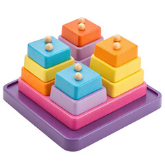 Fototapeta premium 3d geometric stacking toy for kids isolated on transparent background
