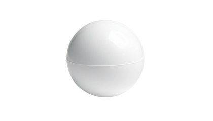 Single, white, oval-shaped sphere, smooth surface, subtle shadow