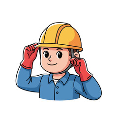 ready to build a construction workers confident start, isolated on transparent background