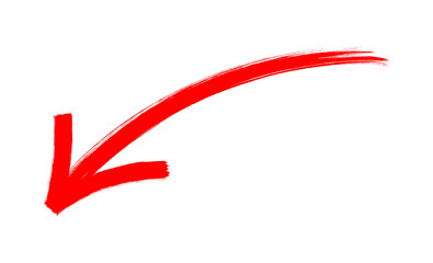 Unique hand-drawn red marker arrow isolated PNG transparent, arrow marker isolated PNG mark...