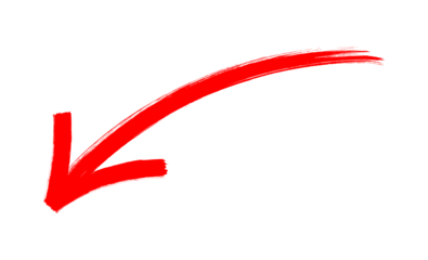 Unique hand-drawn red marker arrow isolated PNG transparent, arrow marker isolated PNG mark hand-drawn, Marked arrow isolated on background.
