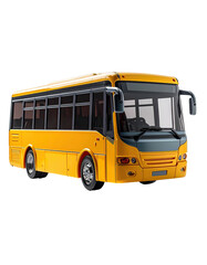 Yellow school bus, side view, 3D model