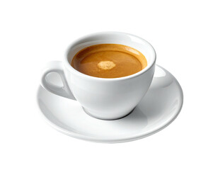 White espresso cup with crema