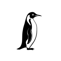 Naklejka premium Emperor Penguin. Emperor Penguin simple black and white line art vector logo