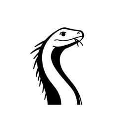 Obraz premium Moray Eel. Moray Eel simple black and white line art vector logo