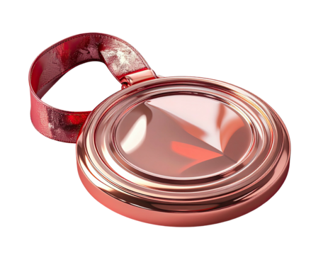 Rose gold circular charm with ribbon