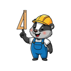 the studious badgers precise measurement a tiny architects dream, isolated on transparent background