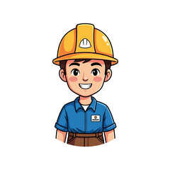 the young construction worker a portrait of bright dreams, isolated on transparent background
