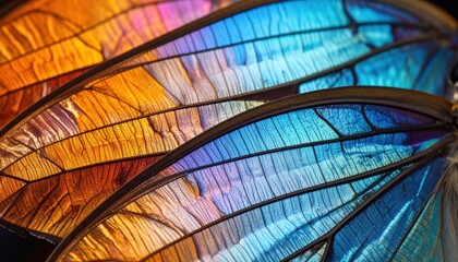 Macro Butterfly Wings with Colorful Patterns  Texture, and Closeup.