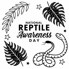 NATIONAL REPTILE AWARENESS DAY vector illustration