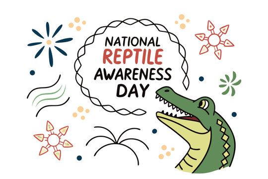 NATIONAL REPTILE AWARENESS DAY vector illustration