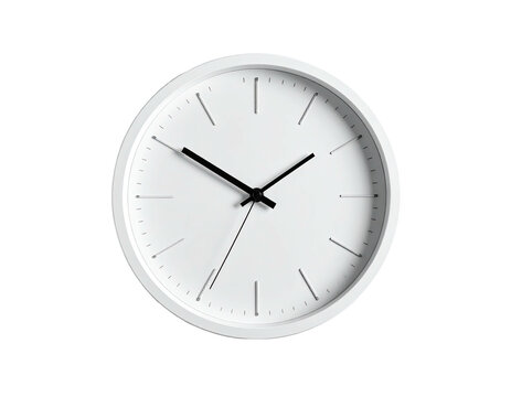 Simple white clock with black hands