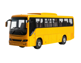 Yellow school bus, side profile, full view