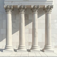 Obraz premium Four classical columns in a marble facade