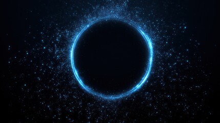 Naklejka premium Abstract circular frame with glowing particles