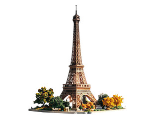 Eiffel Tower, Parisian landscape, detailed model