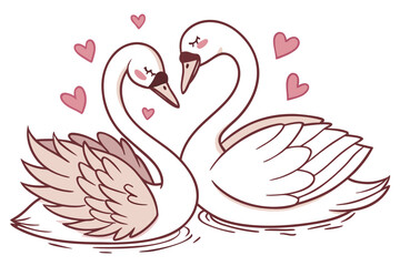 two swans on the lake