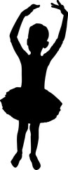 Silhouette of a little ballerina posing