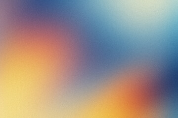 Soft and Grainy Gradient Background Featuring Blue Yellow Orange Hues