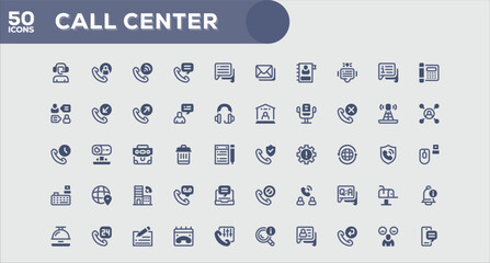 Call Center Flat Vector Icon Pack for Modern Digital Design Projects
